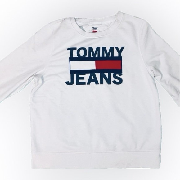 Women’s white Tommy Hilfiger crew neck sweatshirt size small - Picture 1 of 3